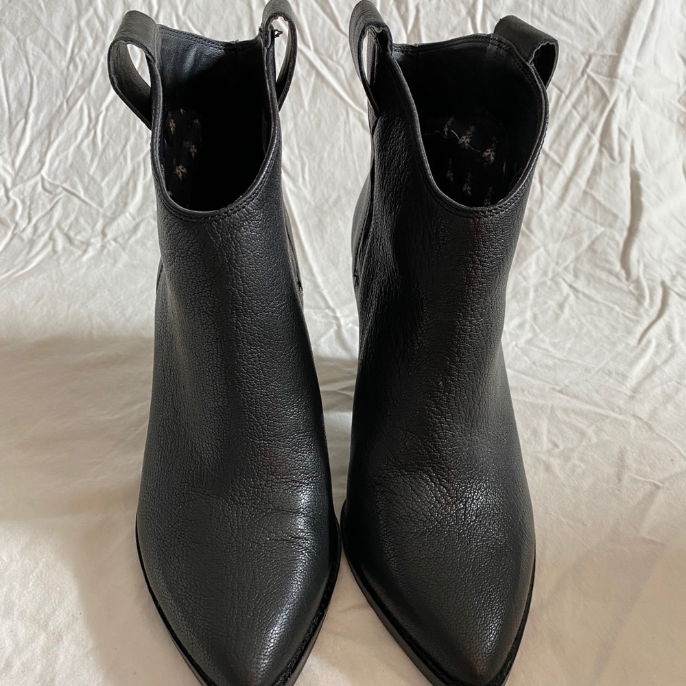 Lucky brand black heeled boots- NEVER WORN!